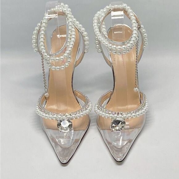 Mach & Mach Diamond Of Elizabeth PVC Embellished High-Heel Pumps size 40 - Picture 5 of 15